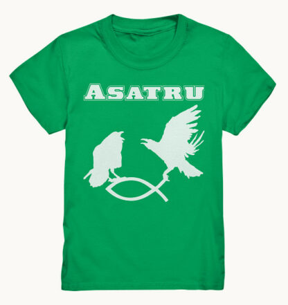 Asatru - Hugin und Munin fangen Christenfisch - Kinder T-Shirt – Bild 4