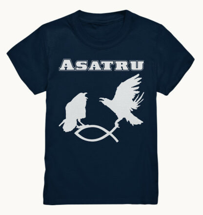 Asatru - Hugin und Munin fangen Christenfisch - Kinder T-Shirt – Bild 5