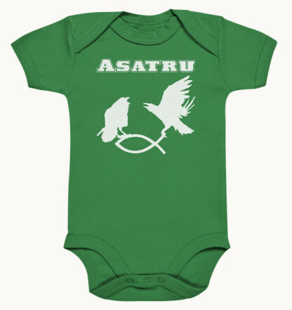 Asatru - Hugin und Munin fangen Christenfisch - Organic Baby Body – Bild 6